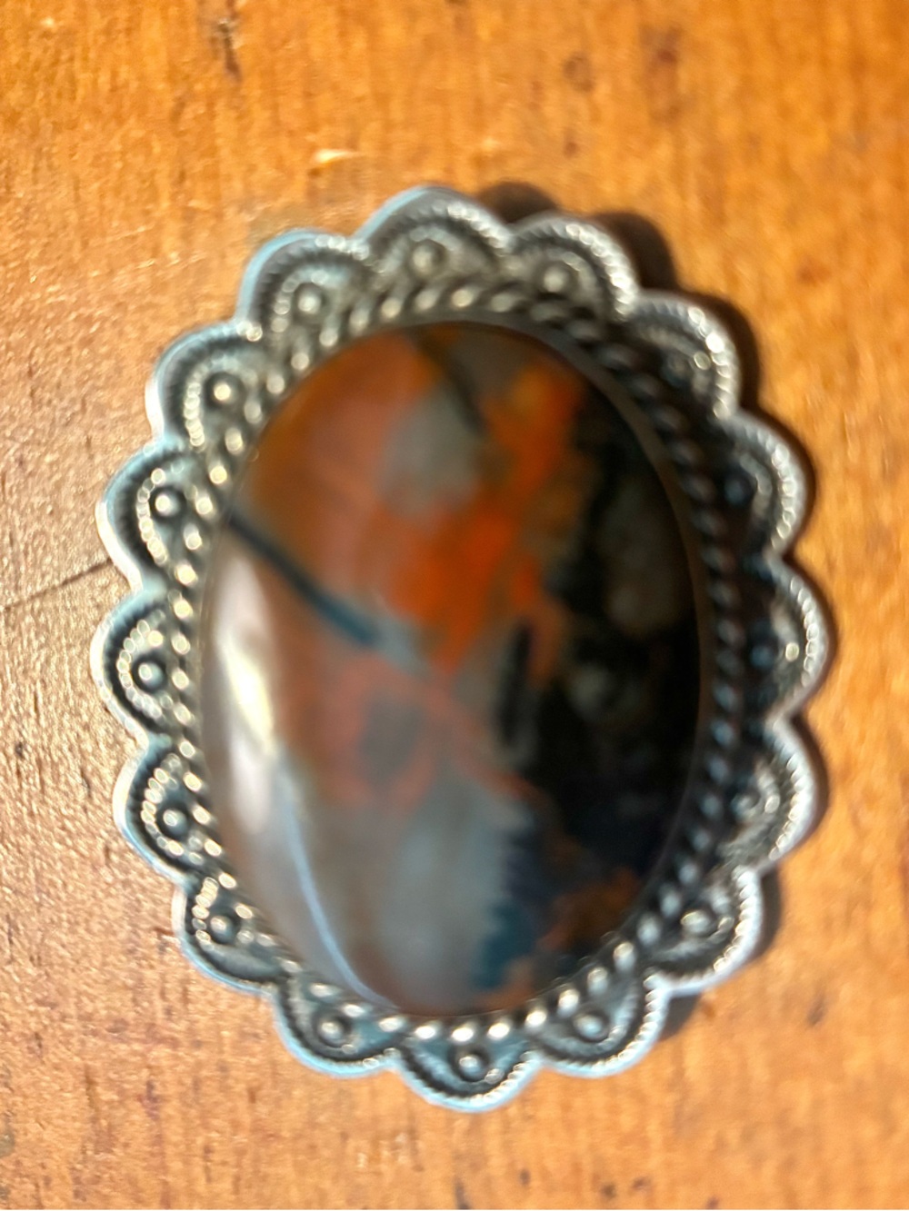 Jasper Brooch, Sterling Silver Setting